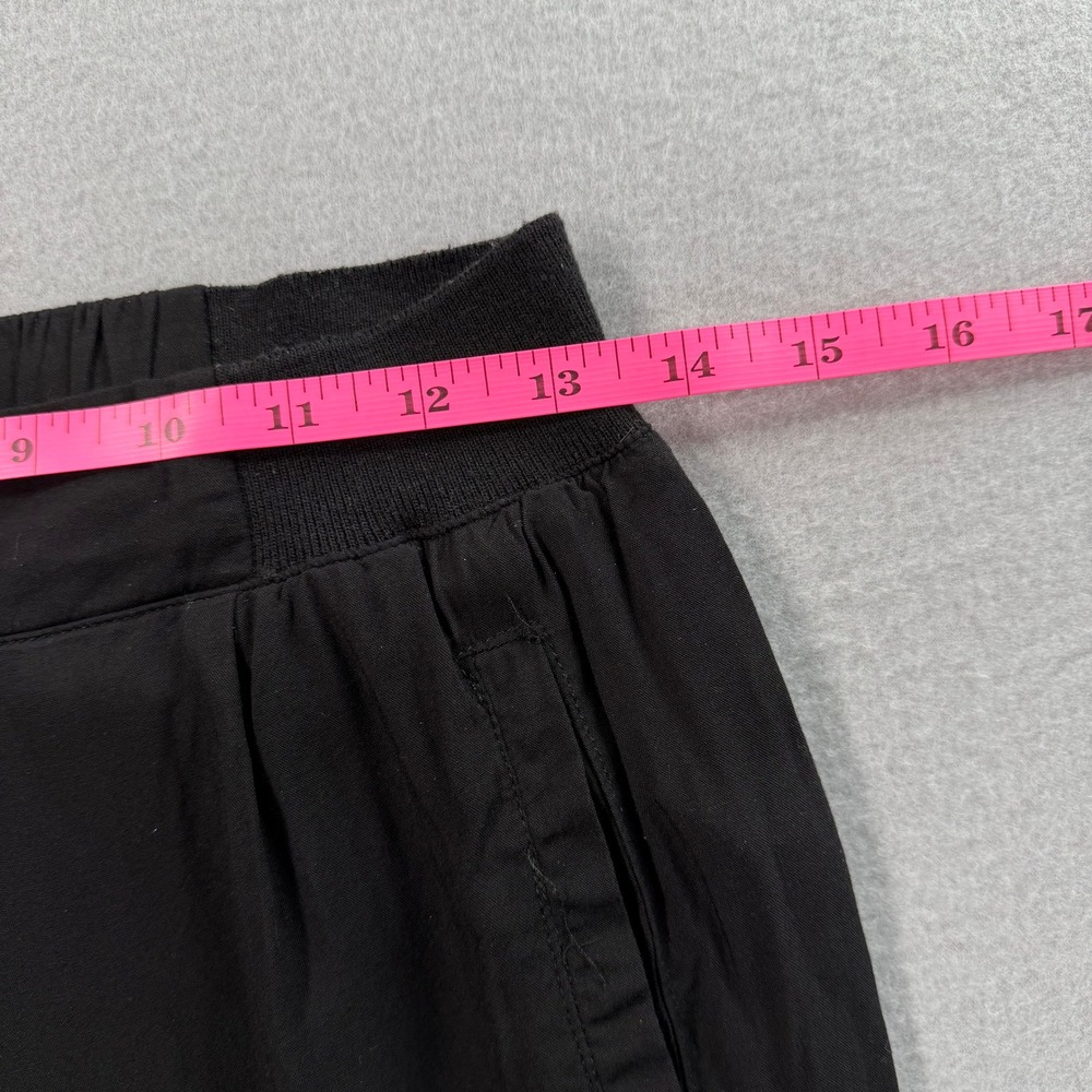 Black Jogger Pants Women Medium Elastic Waist Ribbed Cuffs Minimalist Date Night - Picture 3 of 8